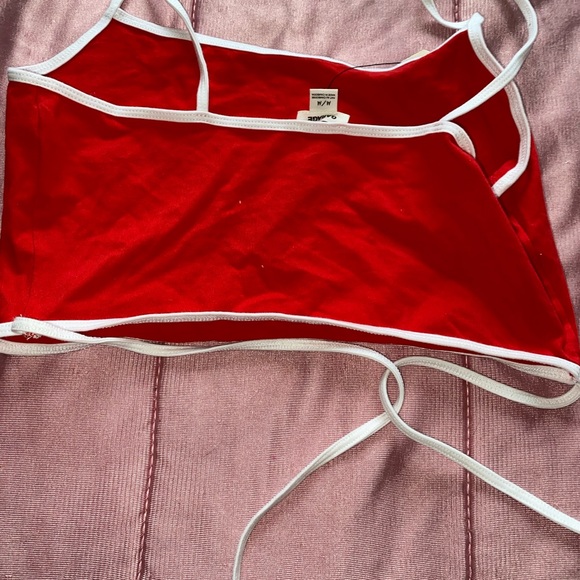RED STRAPY TOP - Picture 3 of 3